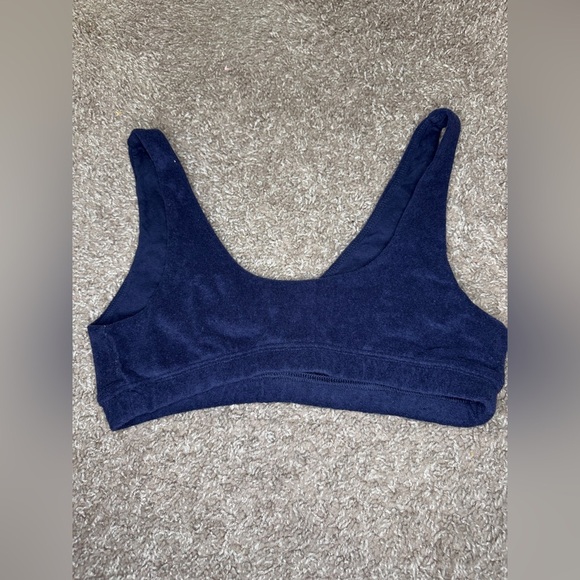 Aerie Offline Blue Terry Cloth Recharge Sports Bra - Picture 4 of 4